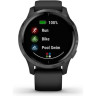 Часы GARMIN VENU SLATE STAINLESS STEEL BEZEL WITH BLACK CASE AND SILICONE BAND 10529